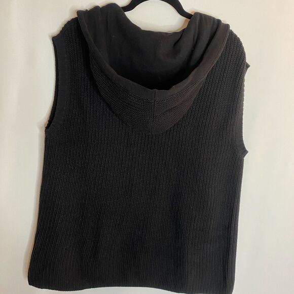 Lauren Jeans Company Ralph Lauren Sweater Hooded Sleeveless Cardigan Size L - Picture 2 of 12